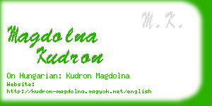 magdolna kudron business card